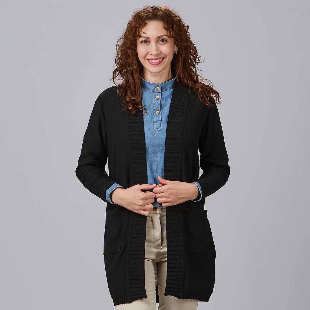 120002-001 - CARDIGAN PUNTO MUJER NEGRO