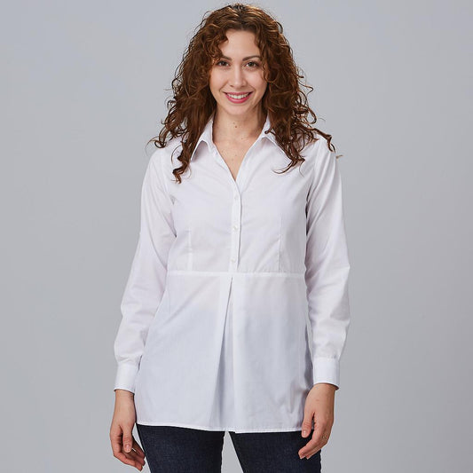 240015-101 - CAMISA MUJER MANGA ROLL UP LIVIA BLANCO