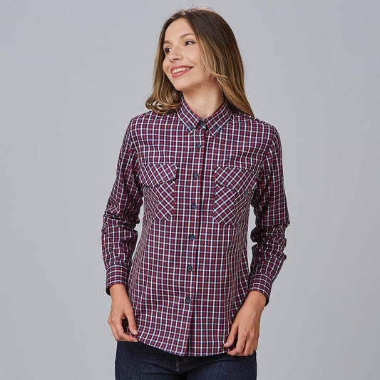 240025-296 - CAMISA MUJER CUADROS CATERINA CUADRO ROJO