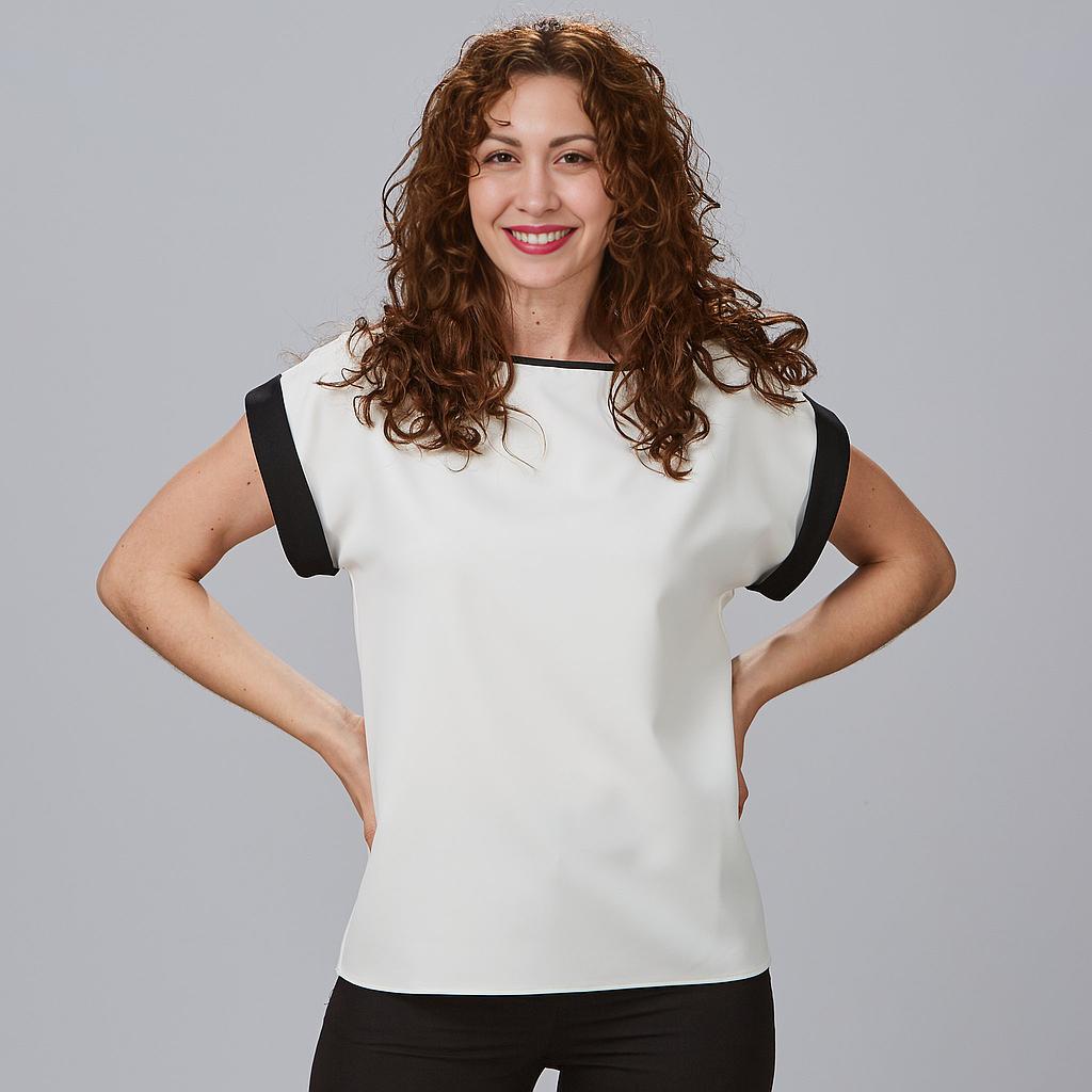 241100-101 - BLUSA MUJER MANGA CORTA VUELTA