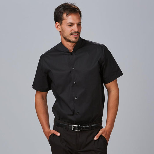 260007-001 - CAMISA HOMBRE M/C C/MAO SLIM FIT ELASTAN "RED LINE" NEGRO