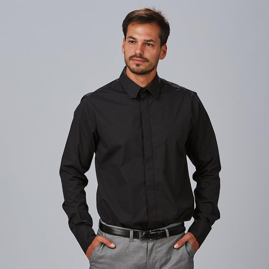 260009-001 - CAMISA HOMBRE SLIM FIT SIMONE NEGRO