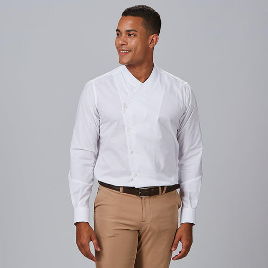 260015-101 - CAMISA HOMBRE SLIM FIT FIL A FIL C/COCINERO MARCELLO BLANCO