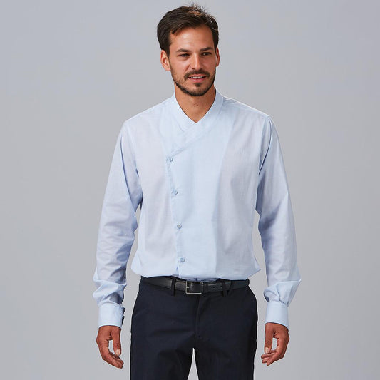 260015-107 - CAMISA HOMBRE SLIM FIT FIL A FIL C/COCINERO MARCELLO CELESTE