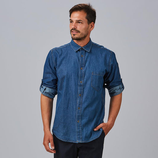 260800-806 - CAMISA HOMBRE TEJANO FINO LAVADO MATTIA