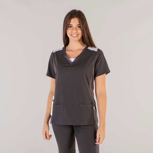 662400-117 - BLUSA MUJER LETICIA GRIS MARENGO