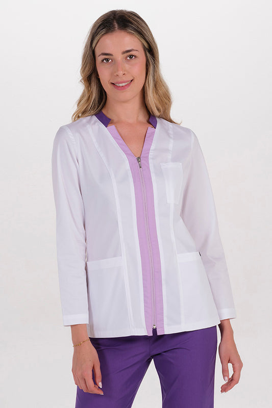 8031896 - Chaqueta m/l elástica mujer cuello cremallera morado