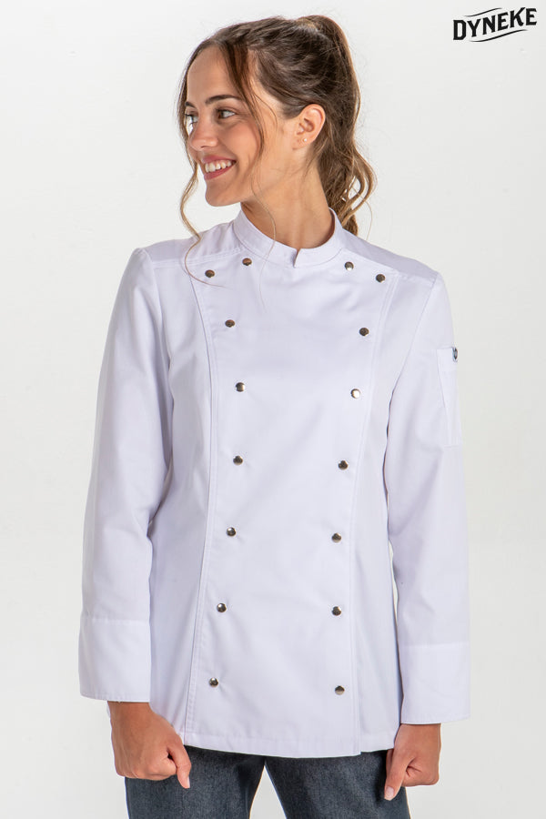 8448700 - Chaqueta cocinera corchetes rejilla blanca