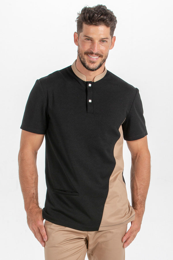 8597537 - Polo mao negro caballero costado negro